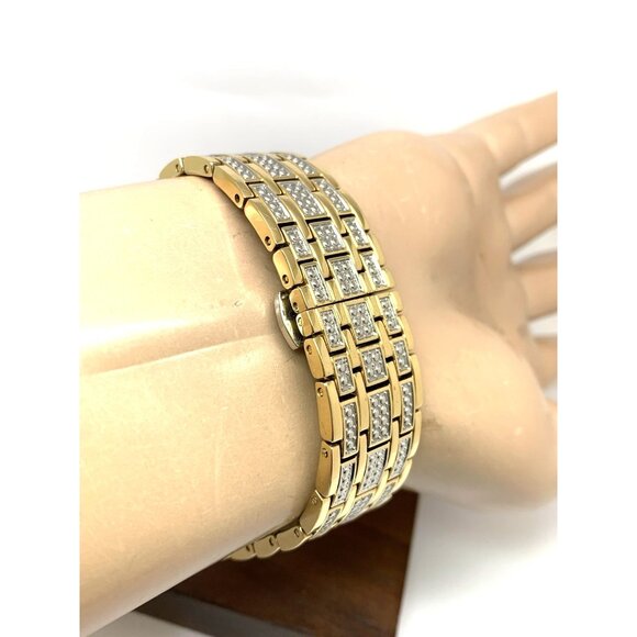 Bulova Men's Watch 98A295 Octava Quartz Crystal Pave Gold Stainless Steel 40mm - Picture 10 of 14